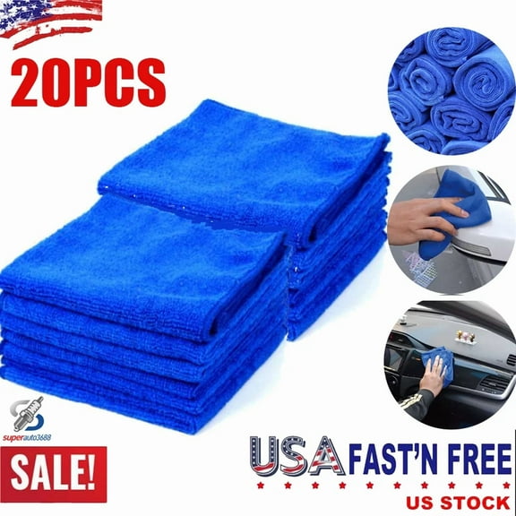 20 Pack Microfiber Cleaning Cloth No-Scratch Rag Car Polishing Detailing Towel
