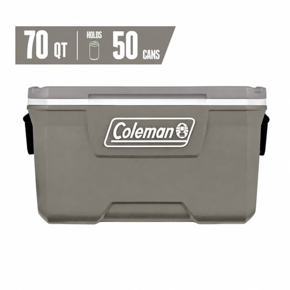 Coleman Classic 70 QT Hard-Sided Ice Chest Cooler, Silver Ash
