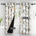 thumbnail image 2 of Lfeey Blackout Curtains 72 inch Long, Room Darkening Grommet Window Drapes, Watercolor Yellow Green Leaf Floral, 2 Panels, 2 of 6