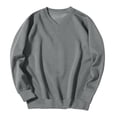 thumbnail image 3 of Sweatshirts for Men Fall Winter Solid Color Soft Loose Fit Pullover Sweatshirt Long Sleeve V Neck Hoodless Sports Casual Sweatshiers, 3 of 6