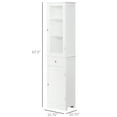 kleankin Slim Tall Bathroom Storage Narrow Linen Tower with