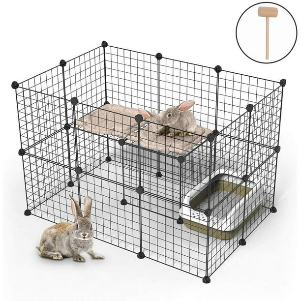 Pet Playpen, Small Animal Cage Indoor Portable Metal Wire Yard Fence