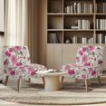 thumbnail image 4 of HELLHERO Dustproof Stain Protection Armless Accent Chair Protector for Armless Chair, Accent Chair Cover Watercolour Retro Floral Style, 4 of 8