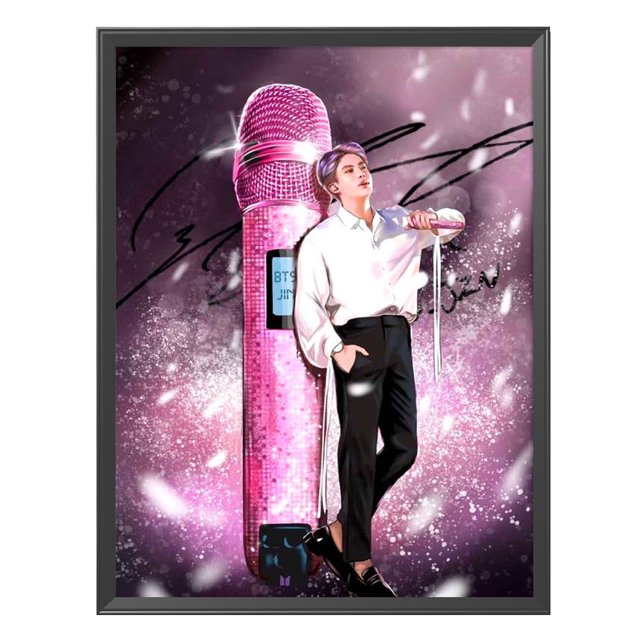 Cuadros Decorativos 40x50cm Bangtan Boys Kits de bordado DIY 11CT Costura de pared estampada (05) Likrtyny embutido en tela