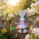 thumbnail image 5 of CaiYueKe Wooden Rabbit Ornament Handmade Forest Style Hanging Decor Home Wall Art Rustic Farmhouse Easter Spring Decoration Gift for Garden Patio Shelf Tabletop Display, 5 of 8