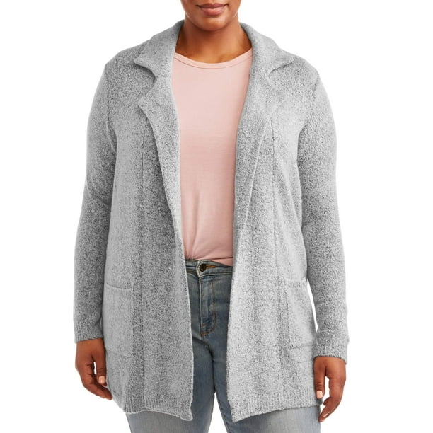 Absolutely Famous Absolutely Famous Women's Plus Size Windowpane Open