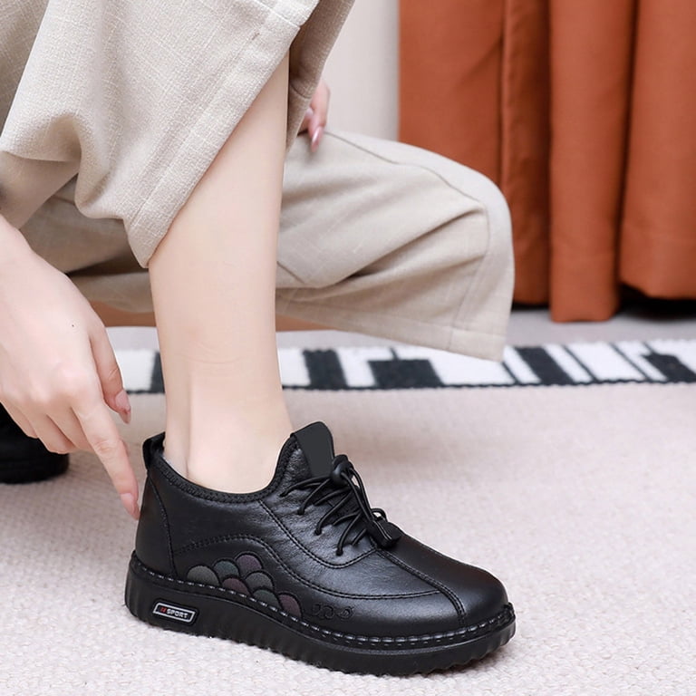 winter wedge dress shoes Ankle Lace-up Comfortable Winter Wedge Boots 40 / Brown