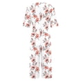 thumbnail image 4 of Edvintorg Womens Jumpsuit Floral Printed Short Sleeve V Neck Back Zipper Wide Leg Jumpsuit Pants with Pocket Summer Casual Overalls for Women, 4 of 5