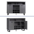 thumbnail image 3 of ModFusion 47'' Modern Coffee Bar Cabinet with Wine Rack, Glass Holder, Adjustable Shelf in Black Oak, 3 of 7