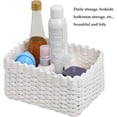 thumbnail image 5 of 3-Piece Woven Storage Basket (White), Towel Basket, Storage Basket, Recycled Paper String Storage, Tabletop Storage, Multifunctional Storage Basket, 5 of 5