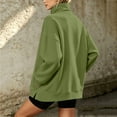 thumbnail image 4 of Lenpel Sweatshirts for Women Fall Mock Neck Long Sleeve Tops Oversized Solid Color Casual Loose Warm Pullover(Army Green,Small), 4 of 7