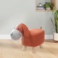 thumbnail image 6 of Animal Footstool Footrest Ottoman Wood Multifunctional Cute Cartoon Room Decor Bench for Porch, Living Room, Entryway, Guest Room, Bedroom red puppy, 6 of 8