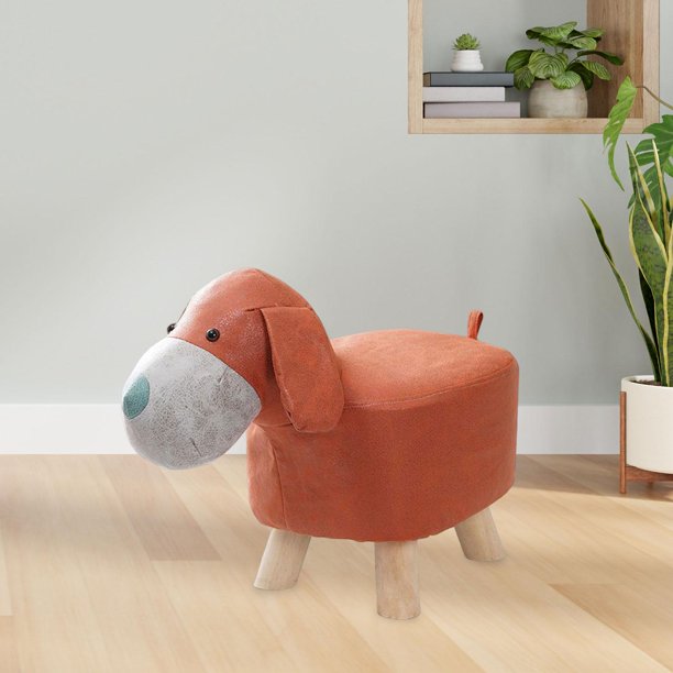 Reposapiés de animales BLESIY otomano zapatos de dibujos animados de Madera rojo