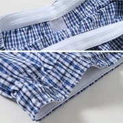 DAKIMOE Mens Sleep Shorts Pajama Shorts Cotton Sleeping Short Pajamas Bottoms for Men Comfy Mens Board Shorts Sleepwear Lounge Bottom, Gray Plaid, M