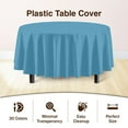 thumbnail image 2 of Exquisite 12 Premium Sky Blue Plastic 84" Round Waterproof Party Tablecloths, 2 of 7