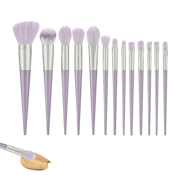 Juego de 13 brochas de maquillaje para base, sombra de ojos y maquillaje, 13 piezas