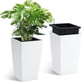 thumbnail image 1 of Eastvita Two-piece Tall Planter Set with Self-Watering Water Level Monitor Mobility Wheels Drainage Design Removable Inner Bucket for Porch Patio Indoor Outdoor Use, 1 of 8