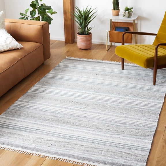 Safavieh Kilim Malena Striped Polyester Area Rug, Ivory/Gray, 5' x 8'