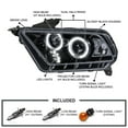 thumbnail image 3 of Spec-D Tuning Halo LED Glossy Black Housing Smoke Lens Projector Headlights Compatible with 2010-2014 Ford Mustang, Left + Right Pair Headlamps Assembly, 3 of 7