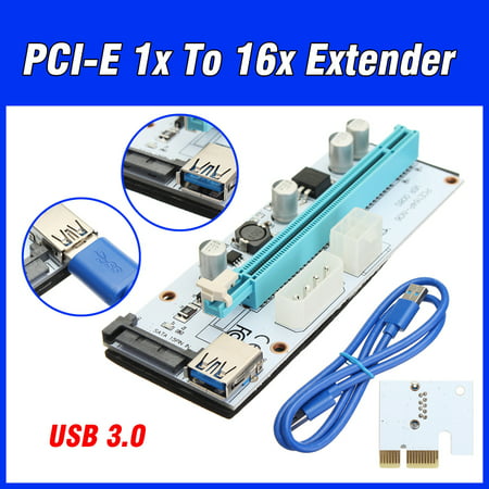 USB3.0 PCI-E Powered Express 1x to 16x Extender Riser Card Adapter VER008S BTC ETH USB 3.0 Pcie PCI-E 1x To 16x Extender Riser Card Adapter (Best Usb 3 Pci Card)