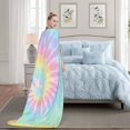 thumbnail image 2 of Rainbow Tie Dye Blanket Soft flannel Throw Blanket Plush Weighted Blankets for Couch Sofa Rainbow Gifts for Boys Girls Kids Adults, 2 of 6
