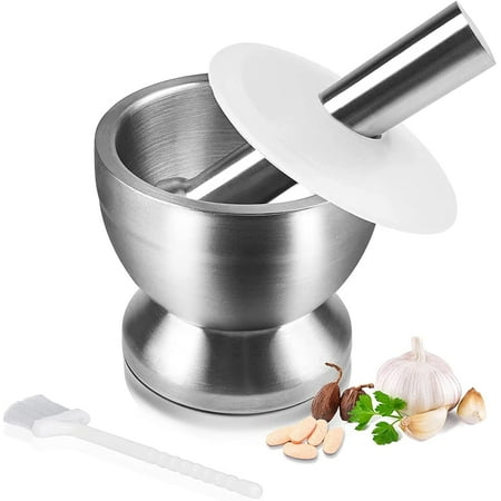 

18/8 Stainless Steel Mortar and Pestle for Garlic Spices Herb Medicine