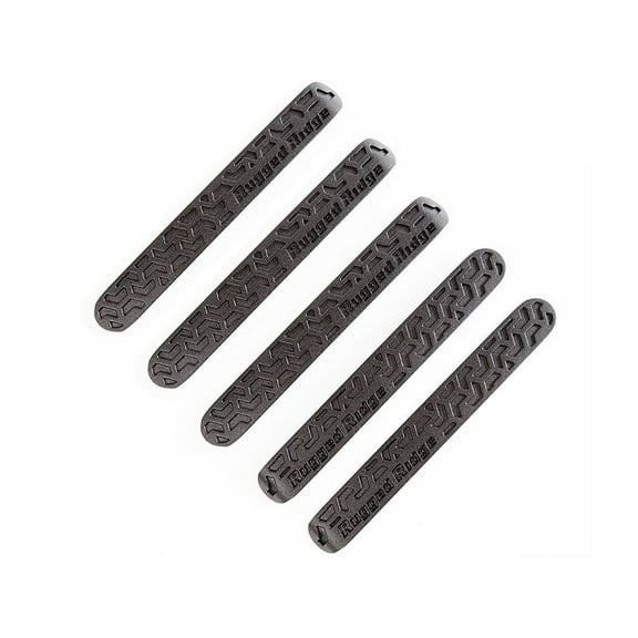 Rugged Ridge by RealTruck Elite Door Handle Inserts for Wrangler JKU 4-Door | Black Tread | 13311.49 | Compatible with 2007-2018 Jeep Wrangler JK 4-Door
