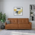 thumbnail image 2 of DHP Andora Coil Futon, Camel Faux Leather, 2 of 9