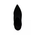 thumbnail image 5 of Nine West Ghost Black1 Leather Pointed Toe Block Heel V-Shaped Cutout Ankle Boot (Black Suede, 12), 5 of 6