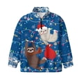 thumbnail image 4 of Uorisanigo Girls Half Zip Sweatshirt Fall Trendy Long Sleeve Pullover Tops Soft Lightweight Blue Christmas Sloth Quarter Zipper Hoodies Athletic Shirts Top Hoodies Winter Clothes, 4 of 7