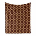 thumbnail image 1 of Ethnic Soft Flannel Fleece Throw Blanket, Funky Pattern with Triangles Folk Culture, Cozy Plush for Indoor and Outdoor Use, 60" x 80", Maroon and Earth Yellow, by Ambesonne, 1 of 5