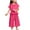 Hot Pink., variant on Girl's Summer 2 Piece Outfit,Ruffle Short Sleeve T-Shirt and Pleated Pants,Solid Short Sleeve Shirt Pleated Wide Leg Pants Set