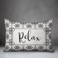 thumbnail image 3 of Creative Products Relax Black and White Medallion Tile Pattern 14x20 Indoor / Outdoor Pillow, 3 of 3