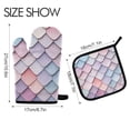 thumbnail image 2 of Yayeee Oven Mitts and Pot Holder Set of 2 Heat Resistant Kitchen Gloves Baking Hot Pad, Pink Art Pattern, 2 of 5