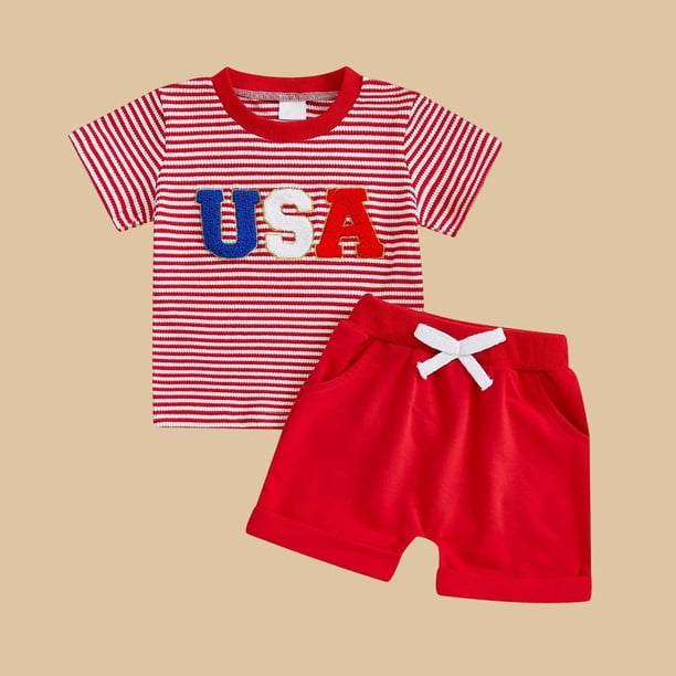 Conjuntos de blusas y camisas de cuello redondo y manga corta, ropa informal de verano para bebé, pantalones cortos de manga corta con letras bordadas para niño, conjunto de dos piezas, trajes de poli