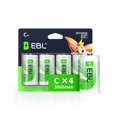 thumbnail image 1 of Baterías recargables tipo C EBL 5000 mAh Ni-MH 1,2 V, paquete de 4, 1 of 8