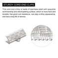 thumbnail image 4 of 60Pack Ribbon End Crimp Clamps, 15mm Stripe Texture Stainless Steel Pinch Cord End Clasps, Silver Tone, 4 of 6