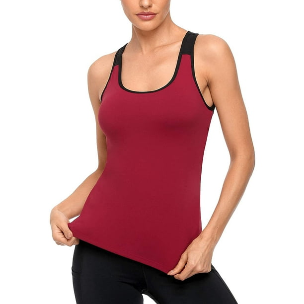 Women's Workout Tank Tops with Built in Bra Athletic Camisole Strappy Back  Yoga Tanks
