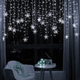 thumbnail image 2 of Guirnalda de luces LED con forma de copo de nieve para jardín, decoración navideña, cortina de ventana, intermitente, 8 modos, enchufe europeo, Año Nuevo 2025, 2 of 5