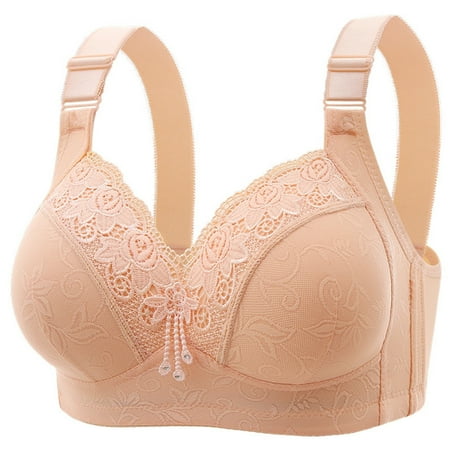 Audhol Women s Minimizer Bras Everyday Bras for Women Front Close Snap Builtup Sports Wire Bras Daisy Bra Women Large Size Underwire Plus Size Bras for Women Watermelon Red E