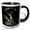 Black/White, variant on 3drose, Funny Cute Buck Deer Driving Tank Says Bring It On, 11oz Mug