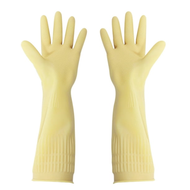 Valinks 38cm Rubber Gloves Reusable Long Rubber Gloves Dishwashing