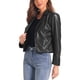 thumbnail image 4 of CHAQUETA DE CUERO PARA MUJER INSPIRE CHIC Blazer de Manga Larga con Cuello con Muesca Vintage Moto Biker Abrigo Vegano de Pleather S Negro, 4 of 6