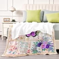 thumbnail image 5 of 75th Birthday Blanket, 75 Year Old Gifts for Women, Happy 75th Birthday Gift Ideas, Butterfly Flower Throw Blanket Decorations Gifts for Birthday Anniversary Christmas Warm Flannel Blankets 50x60, 5 of 6