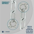 thumbnail image 5 of Five Oceans 1/4-Inch x 10-Foot Boat Anchor Lead Chain with Stainless Steel Shackles, Galvanized Steel Chain- FO4568-GN10, 5 of 7