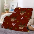 thumbnail image 3 of Christmas Blanket Reindeer Snowflake Printed Soft Fuzzy Flannel Plush Throw Blanket Light Weight Warm Christmas Fuzzy Blanket for Couch,Sofa and Bed, 3 of 5