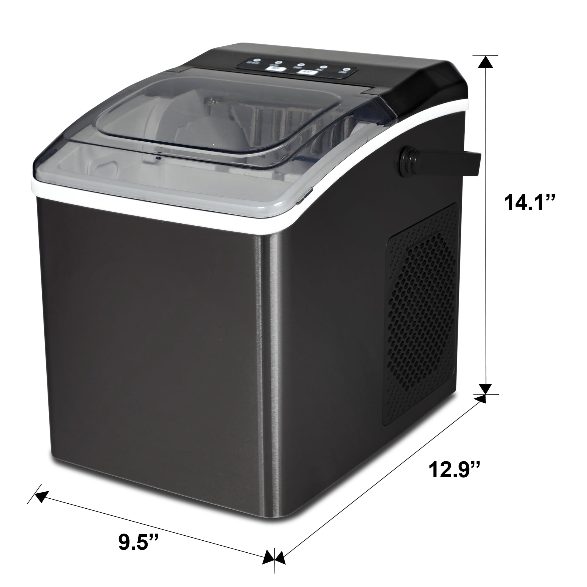 Koolatron KIM26B Compact Countertop Ice Maker with Digital Controls and LED Indicators