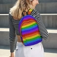 thumbnail image 2 of Easygd Colorful Glitter Rainbow Canvas Backpack: Stylish, Lightweight, and Versatile with Large Capacity and Adjustable Straps –, 2 of 7