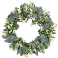 thumbnail image 1 of Corona de eucalipto artificial de 11.8'' para puerta de entrada, primavera y verano, con hojas verdes para pared, porche, patio, jardín, etc., 1 of 5