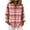 Red-11, variant on Perfectbot Loose-Fit Long Sleeve Flannel Shirt for Women - Lightweight Plaid Button Down Collared Top